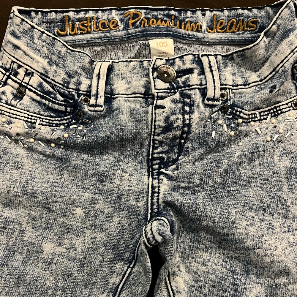 Justice jeggings with rhinestone detail